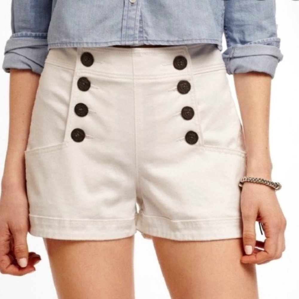 EXPRESS Women's High Waisted Sailor Shorts White